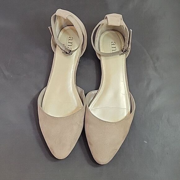 A.N.A A NEW APPROACH POINTED TOE ADJUSTABLE BUCKLE STRAP FLAT SHOE - Picture 3 of 13